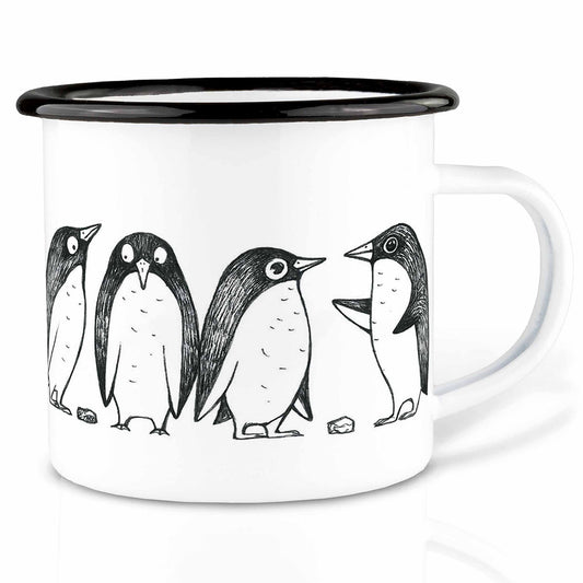 Emailletasse Pinguin Lovestory 300ml