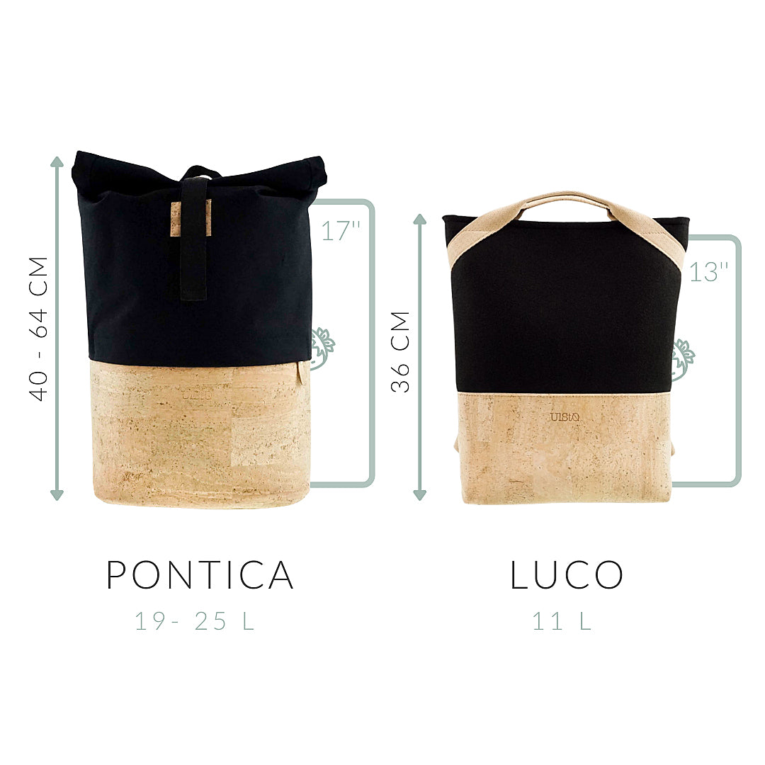 Rucksack "Pontica", Kork, schwarz